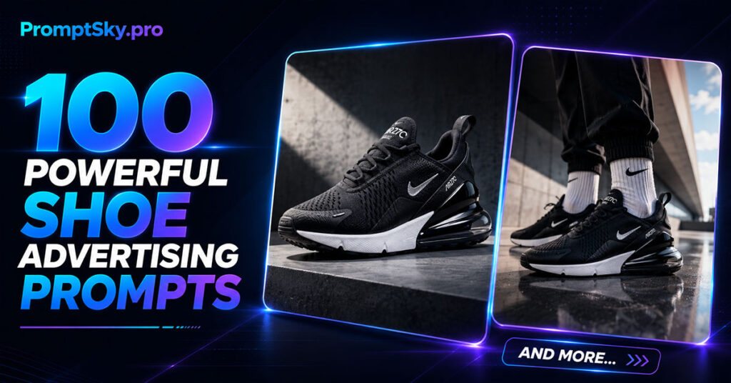 100 Powerful Shoe Advertising Prompts for Realistic AI Product Images