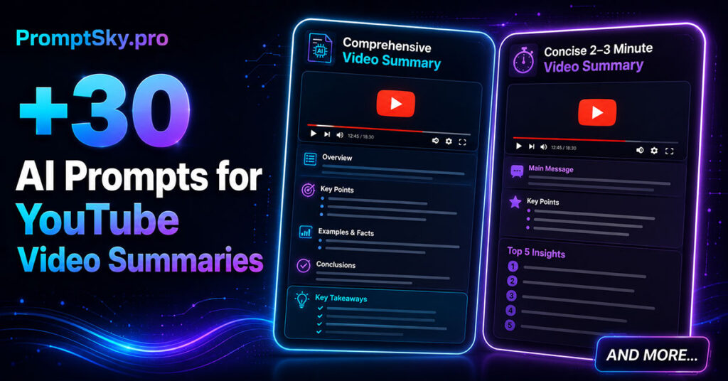 AI Prompts for YouTube Video Summaries
