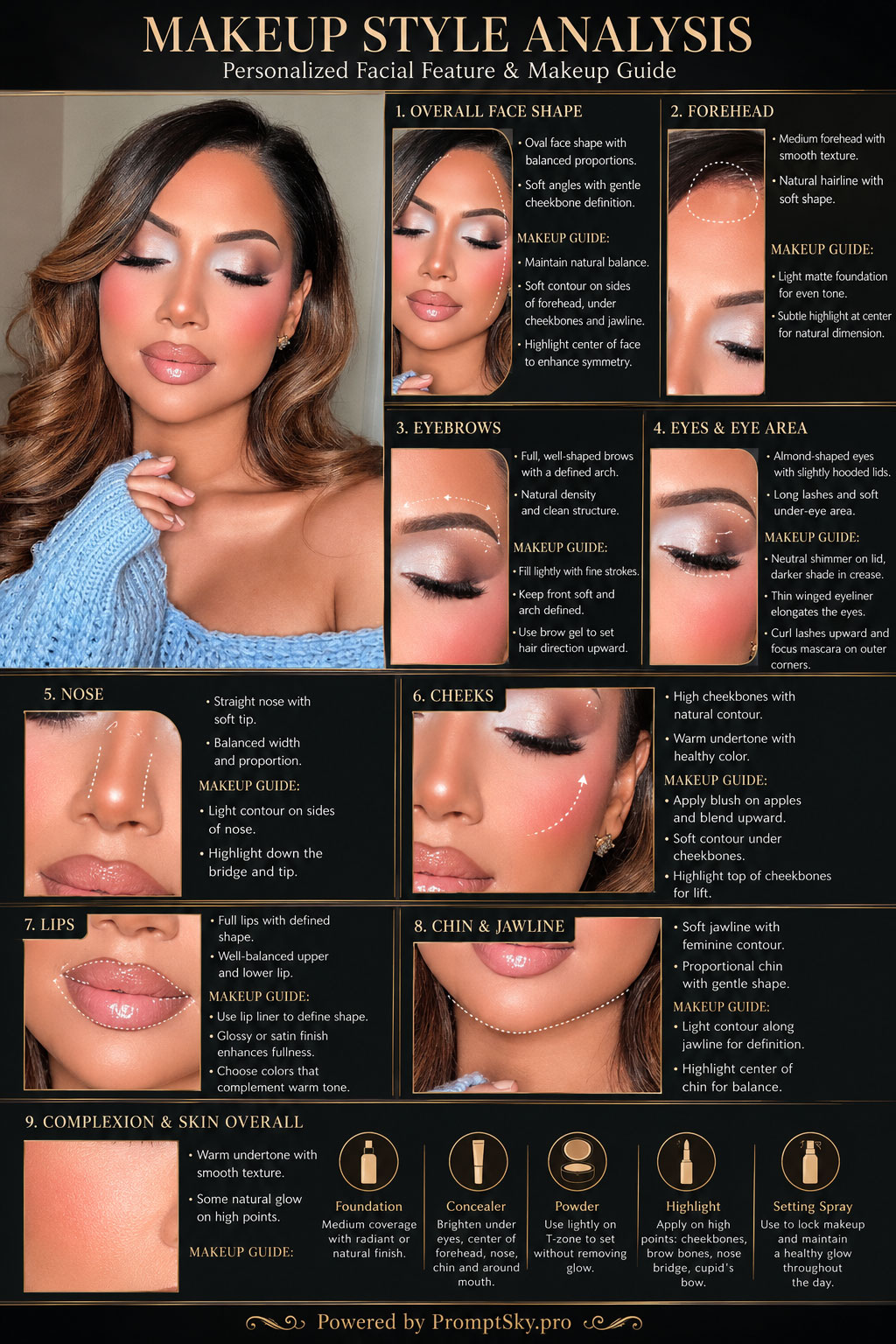 Full Face Makeup Analysis Board