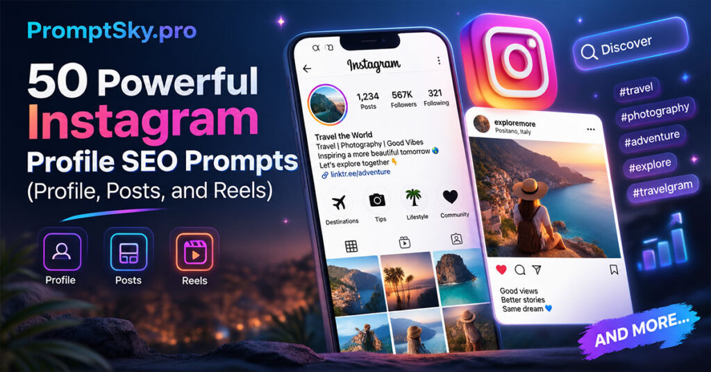 50 Powerful Instagram Profile SEO Prompts (Profile, Posts, and Reels)