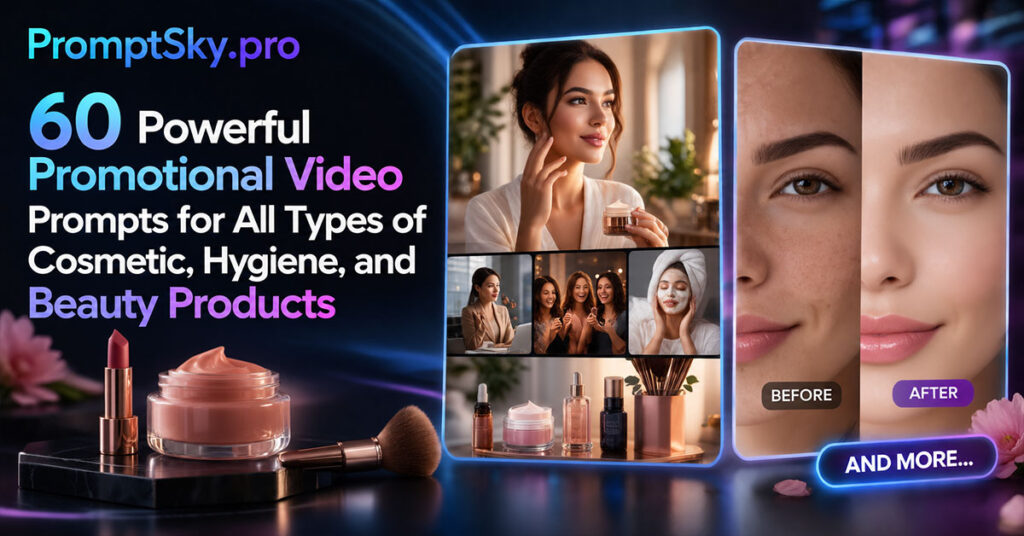 60 Powerful Promotional Video Prompts for All Types of Cosmetic, Hygiene, and Beauty Products