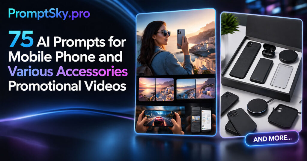 75 AI Prompts for Mobile Phone and Various Accessories Promotional Videos